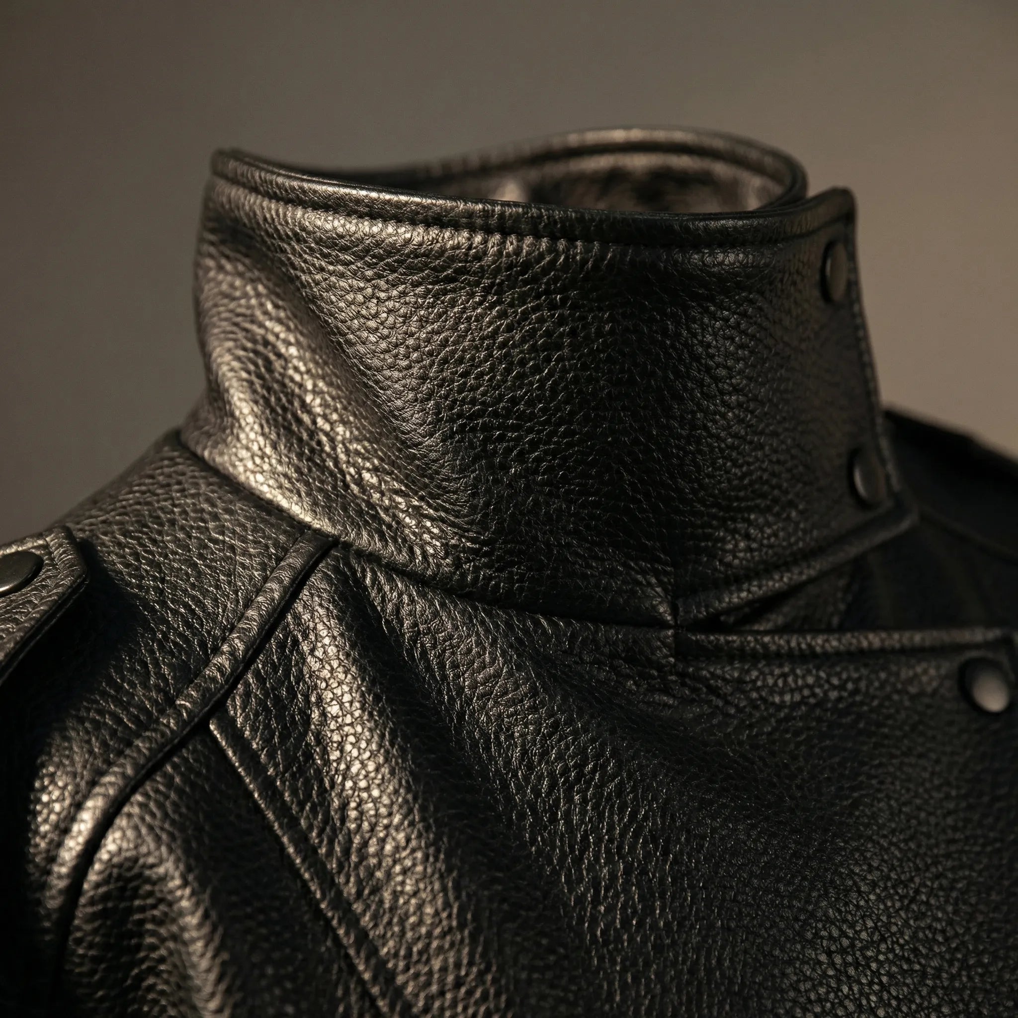 Damski Czarna Kurtka Z Fakturowanej Powłoki - Codzienny Miejski Styl