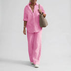 Damski Komplet Koszula I Szerokie Spodnie - Codzienny Elegancki Strój 