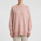 Damski Sweter Oversize Z Okrągłym Dekoltem - Codzienna Elegancka Stylizacja 