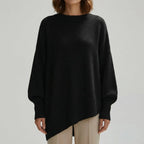 Damski Sweter Oversize Z Okrągłym Dekoltem - Codzienna Elegancka Stylizacja 