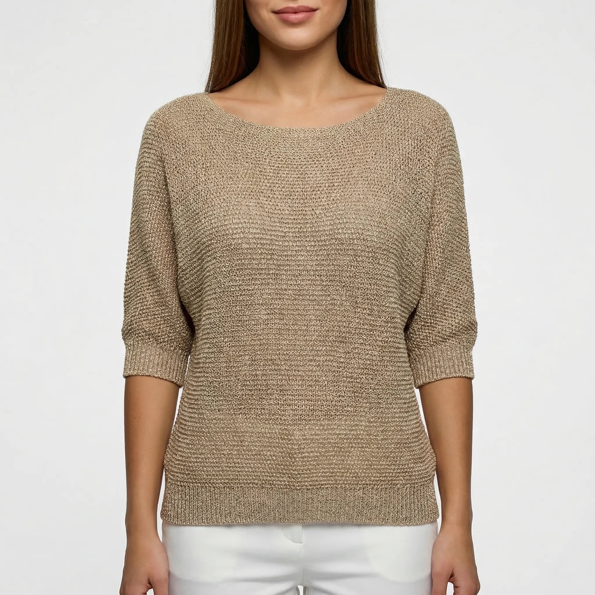 Damski Sweter Z Dekoltem Scoop - Codzienna Stylizacja Casualowa 