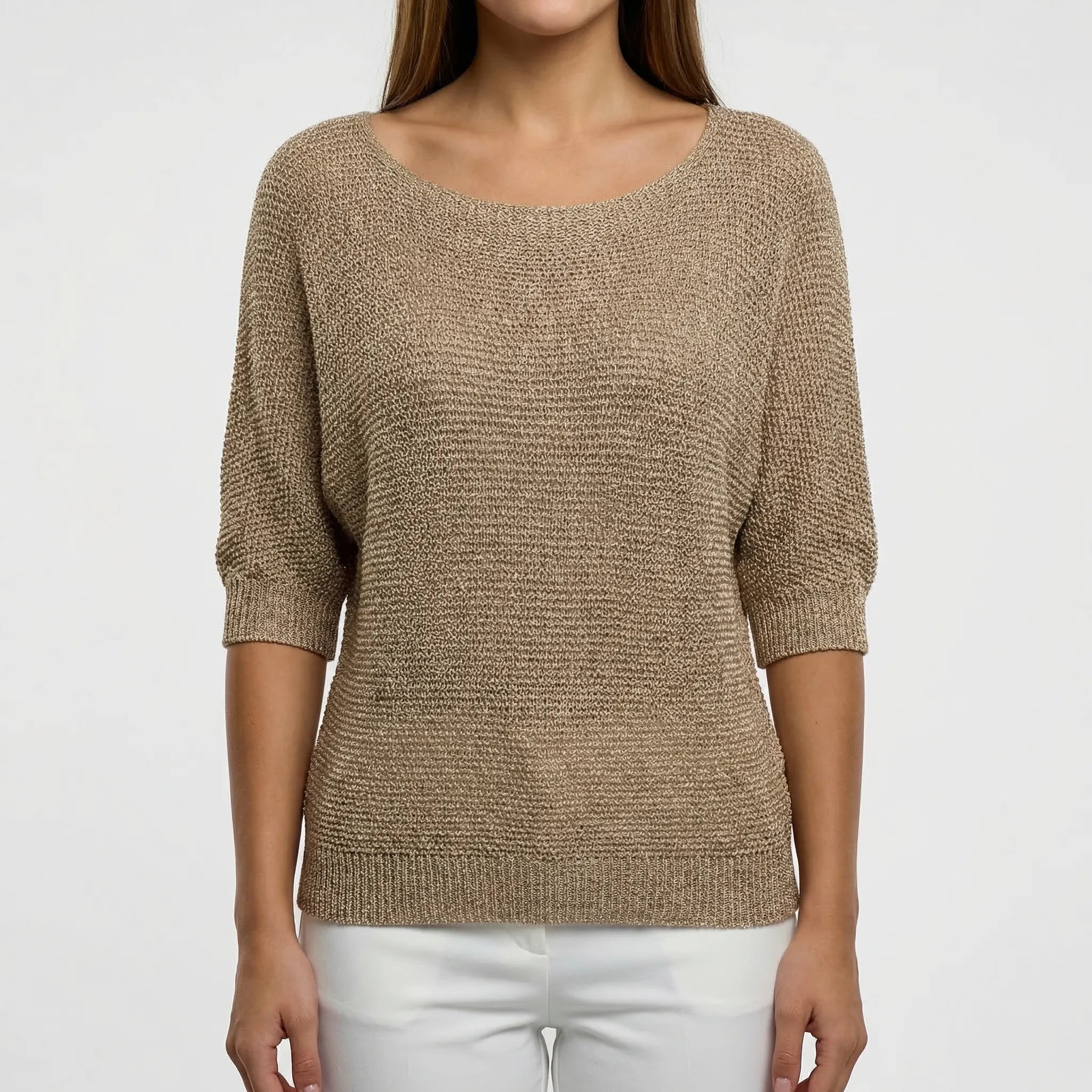 Damski Sweter Z Dekoltem Scoop - Codzienna Stylizacja Casualowa 