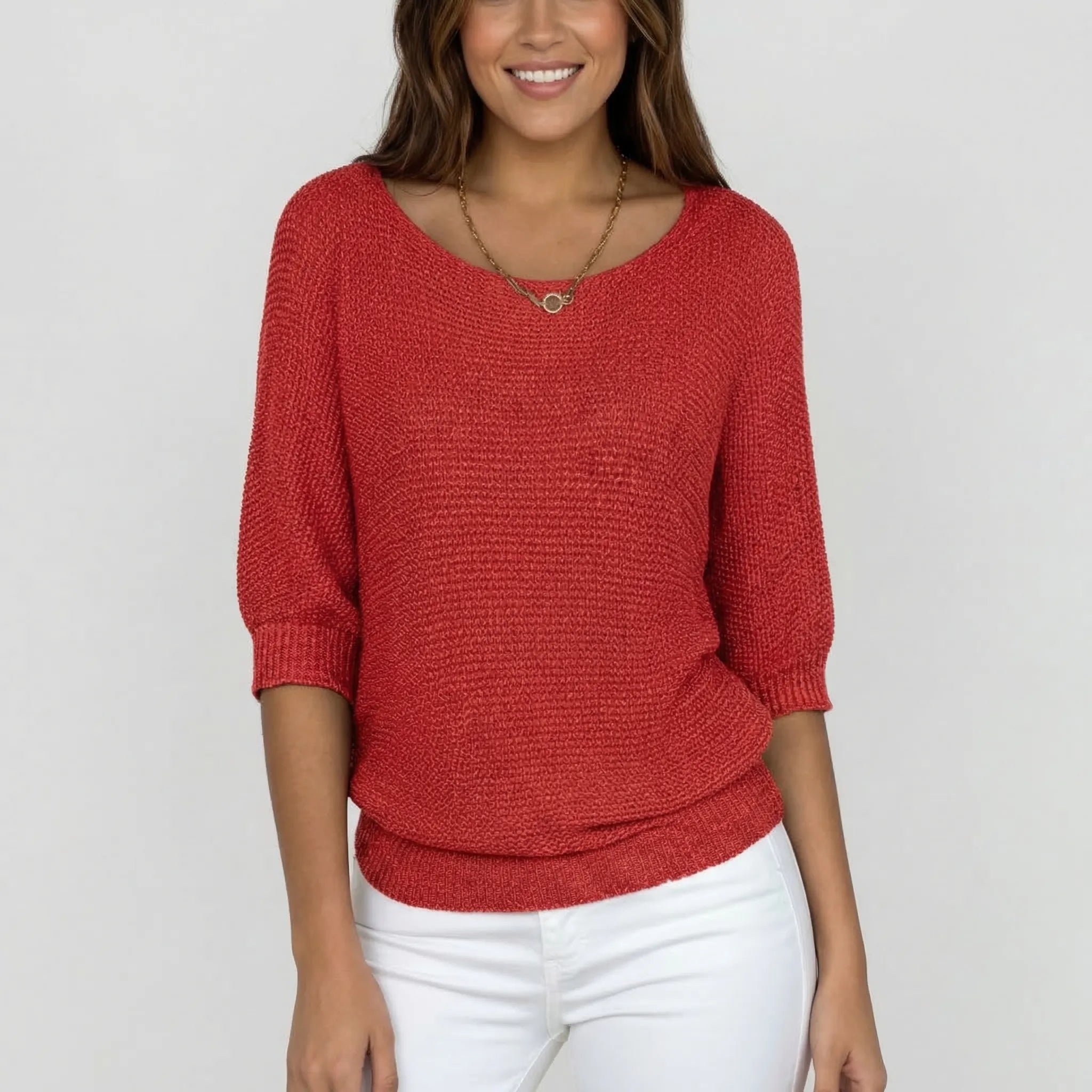 Damski Sweter Z Dekoltem Scoop - Codzienna Stylizacja Casualowa 