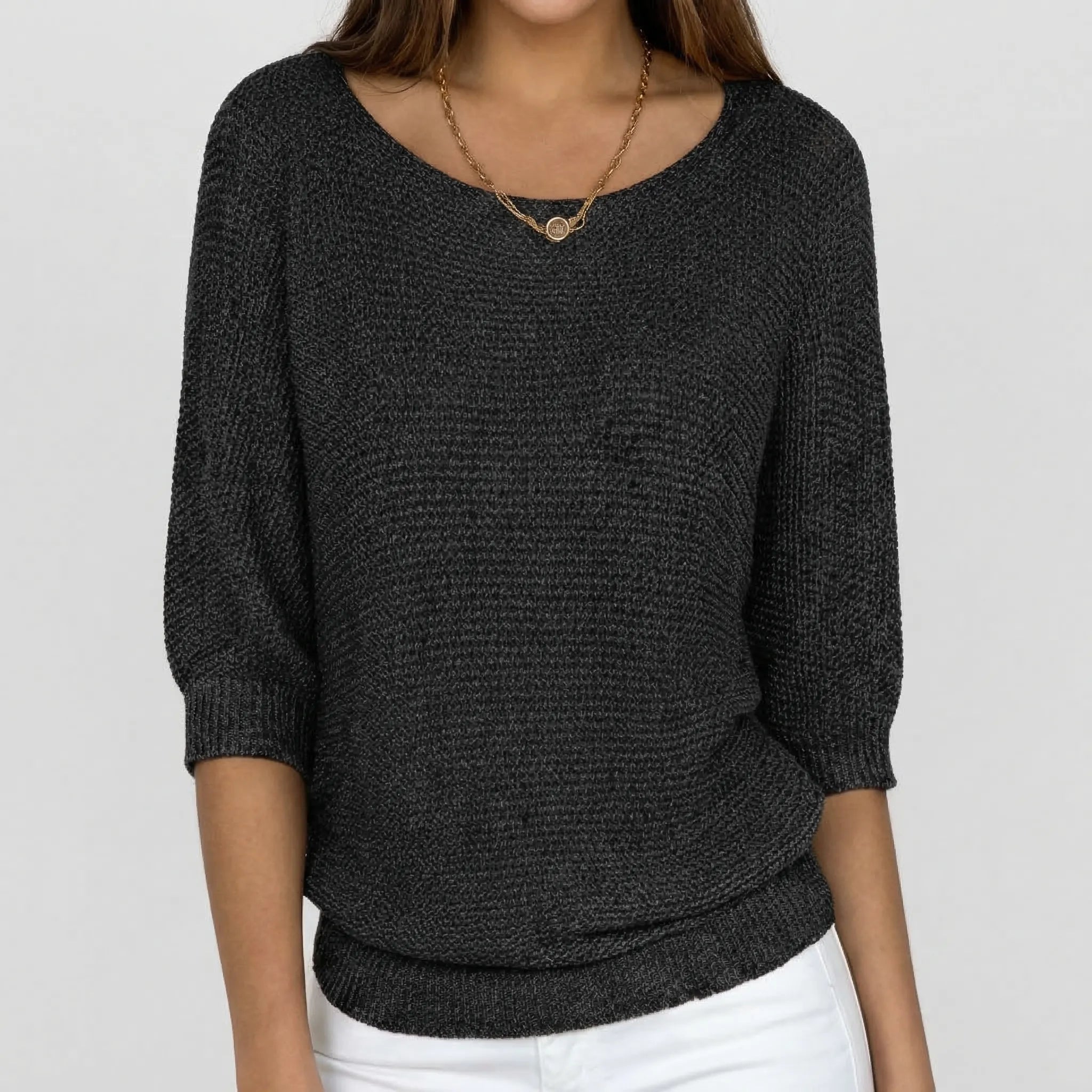 Damski Sweter Z Dekoltem Scoop - Codzienna Stylizacja Casualowa 