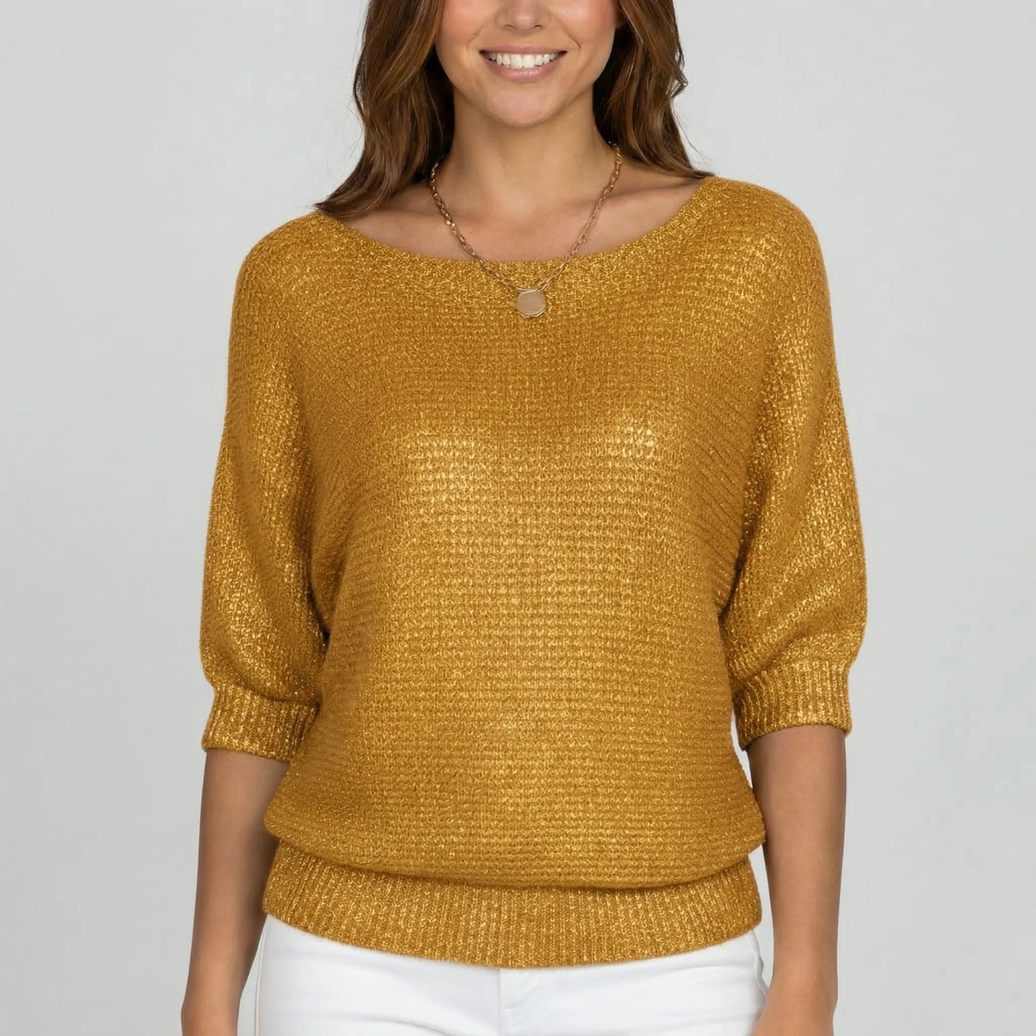 Damski Sweter Z Dekoltem Scoop - Codzienna Stylizacja Casualowa 