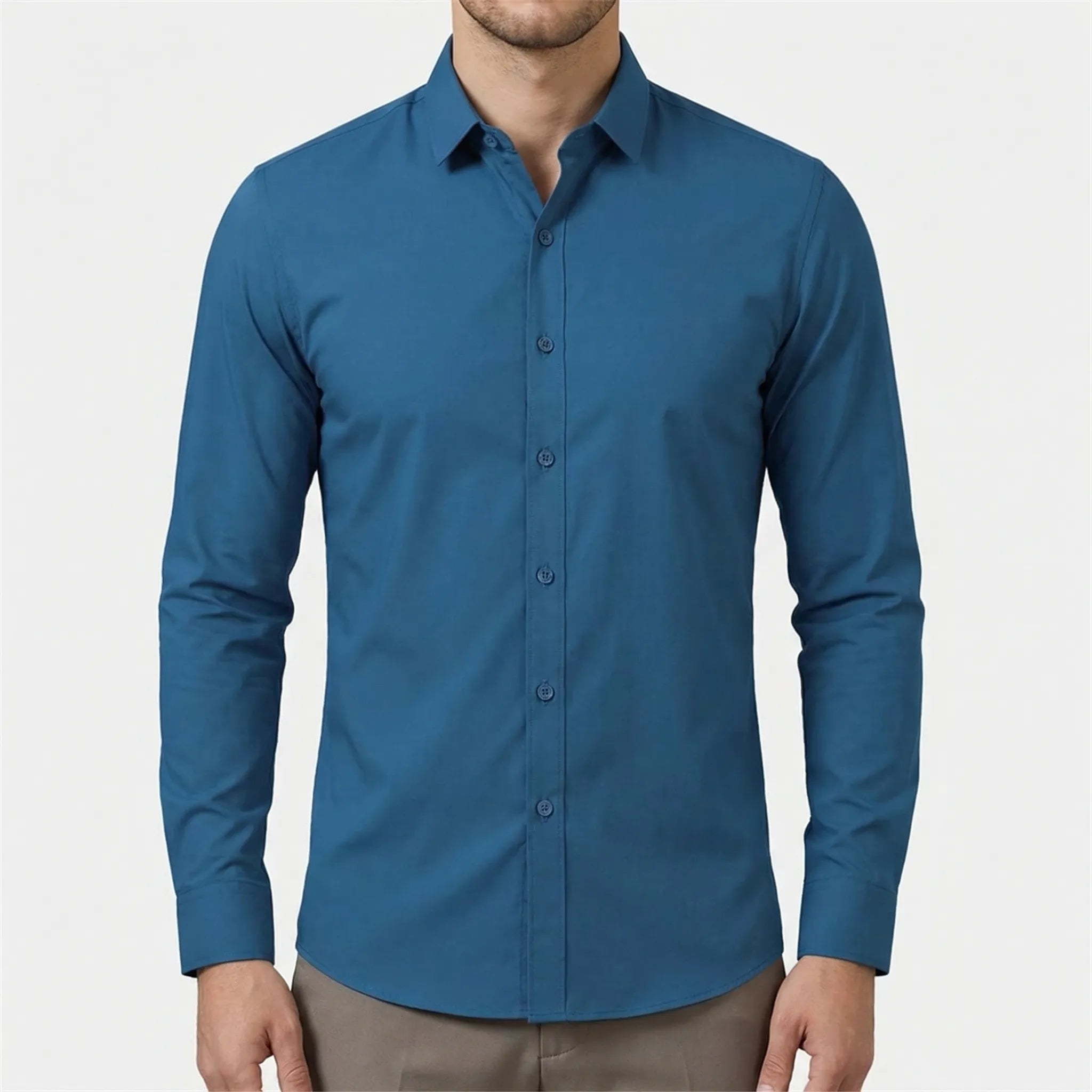 Dopasowana Koszula Na Długi Rękaw - Codzienny Strój Do Pracy 