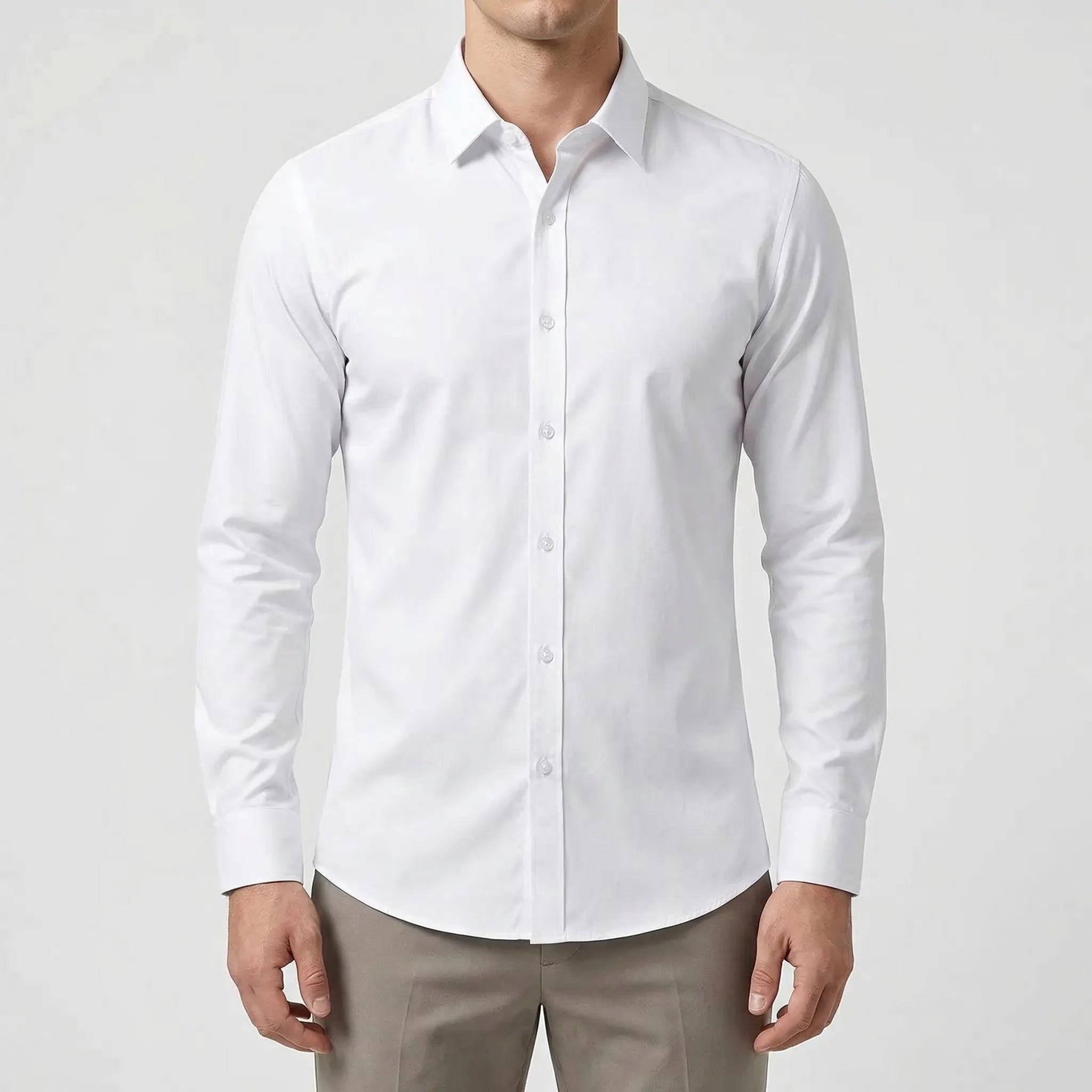 Dopasowana Koszula Na Długi Rękaw - Codzienny Strój Do Pracy 