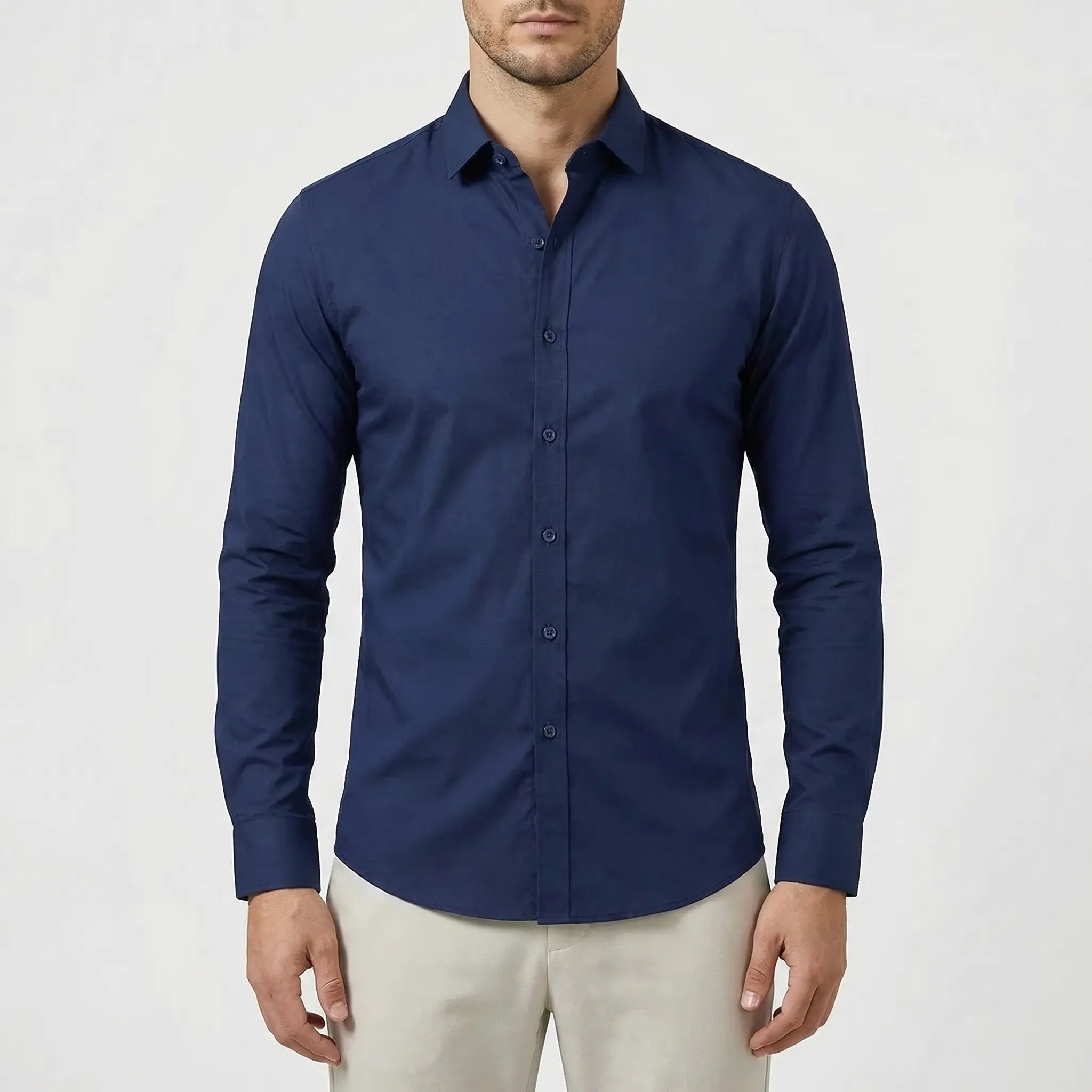 Dopasowana Koszula Na Długi Rękaw - Codzienny Strój Do Pracy 