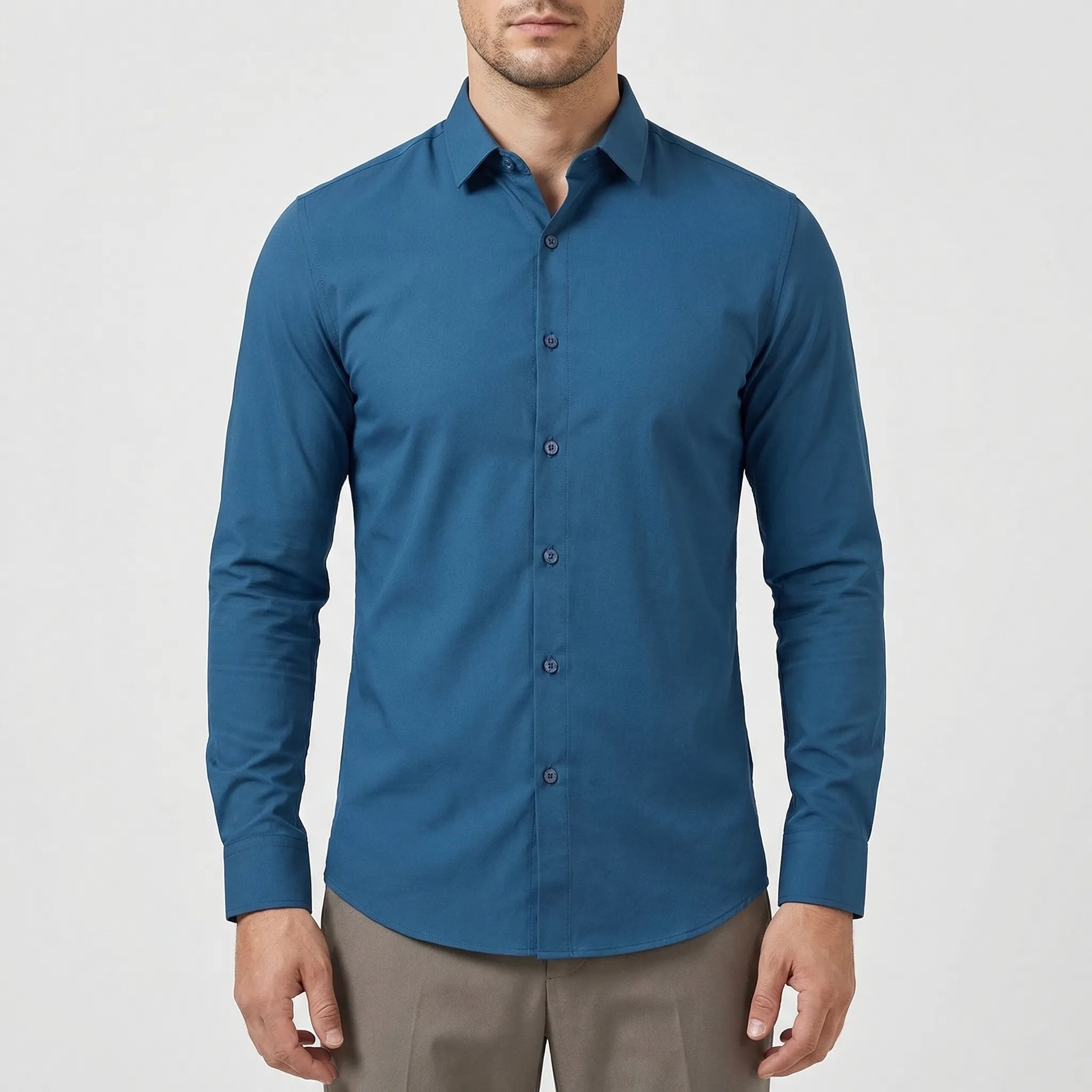 Dopasowana Koszula Na Długi Rękaw - Codzienny Strój Do Pracy 