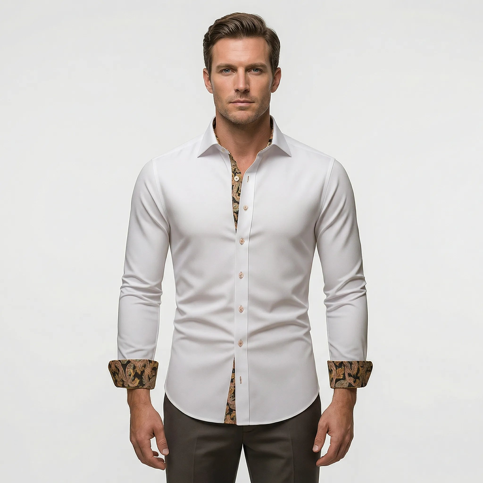 Dopasowana Koszula Z Długim Rękawem - Eleganckie Spotkania Biznesowe 