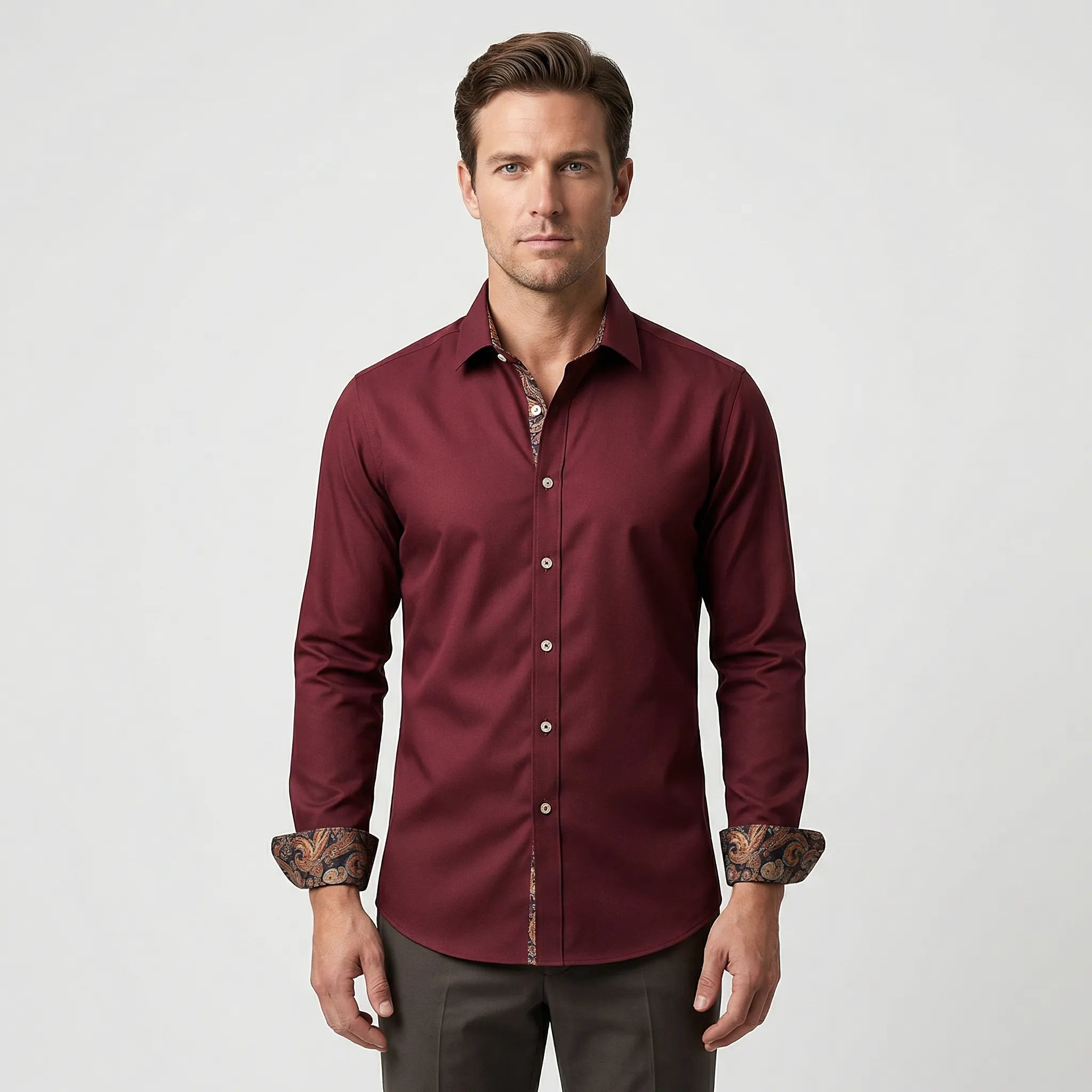 Dopasowana Koszula Z Długim Rękawem - Eleganckie Spotkania Biznesowe 