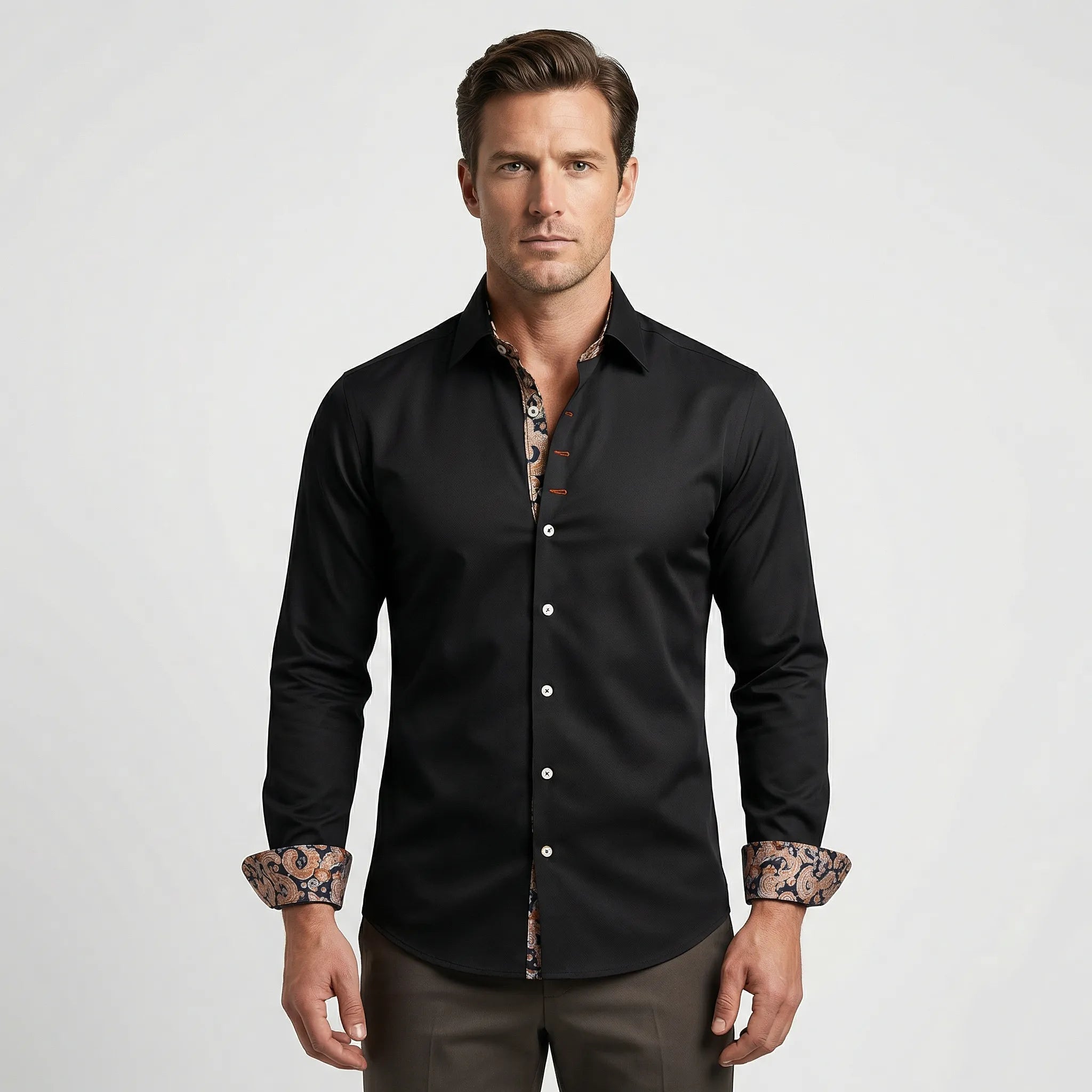 Dopasowana Koszula Z Długim Rękawem - Eleganckie Spotkania Biznesowe 