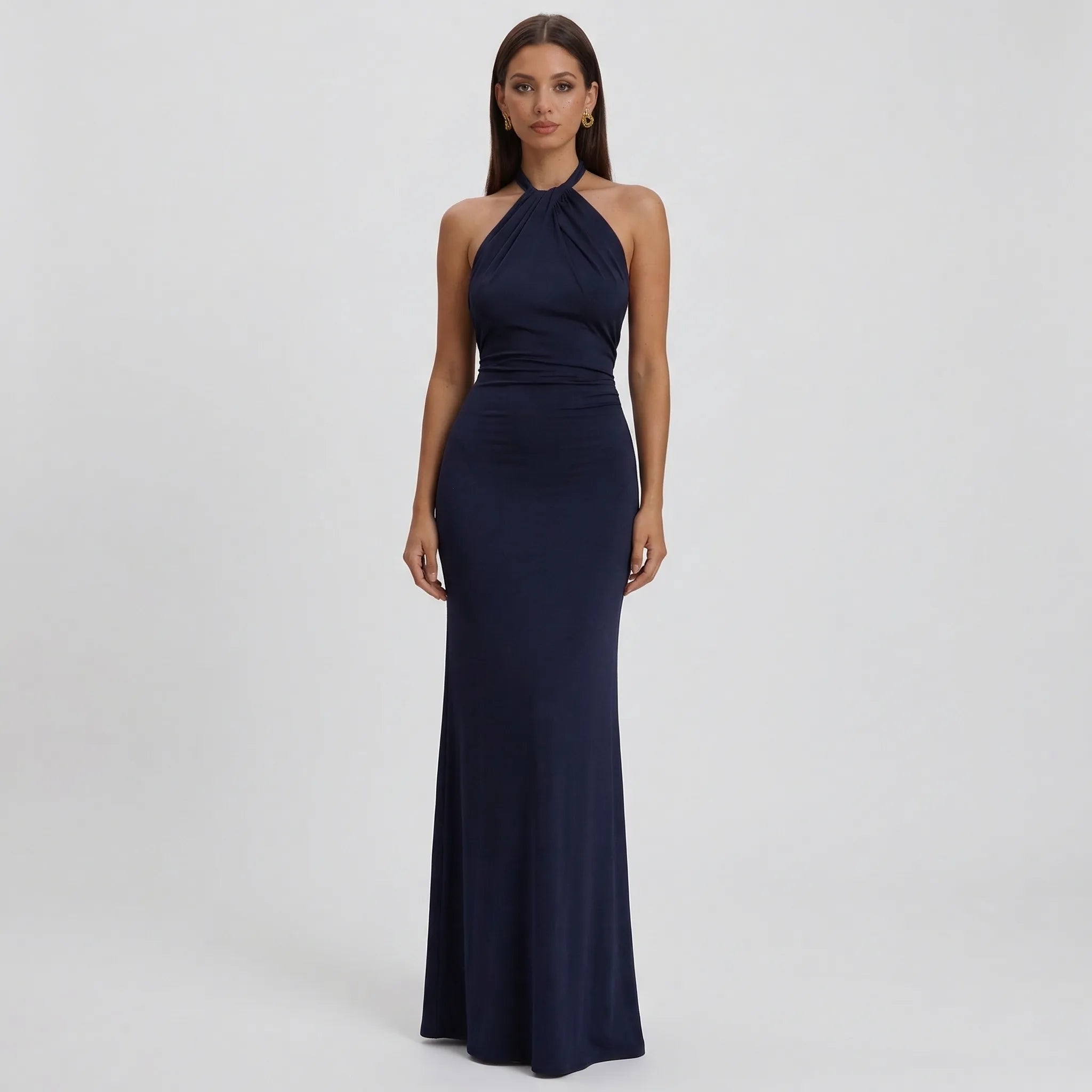 Dopasowana Sukienka Maxi Bez Pleców - Elegancja Na Weselu 