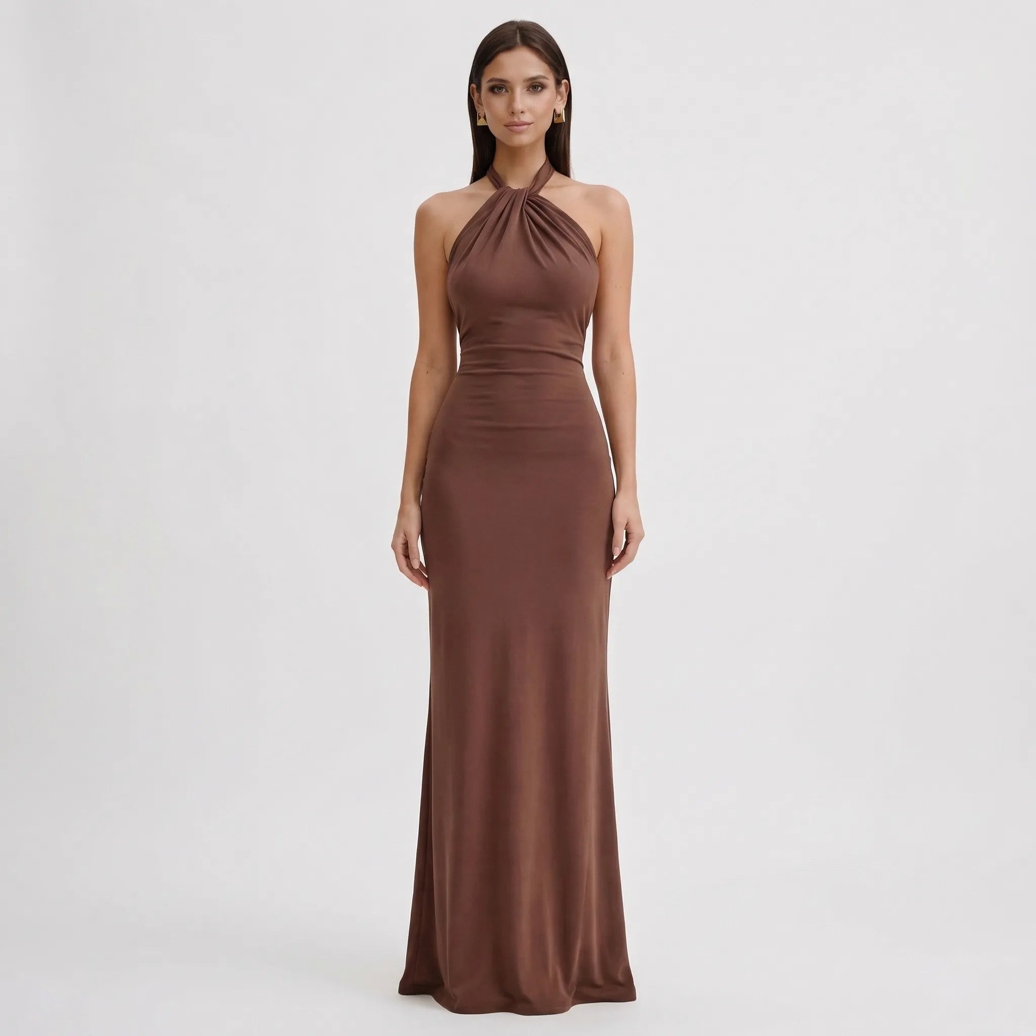 Dopasowana Sukienka Maxi Bez Pleców - Elegancja Na Weselu 