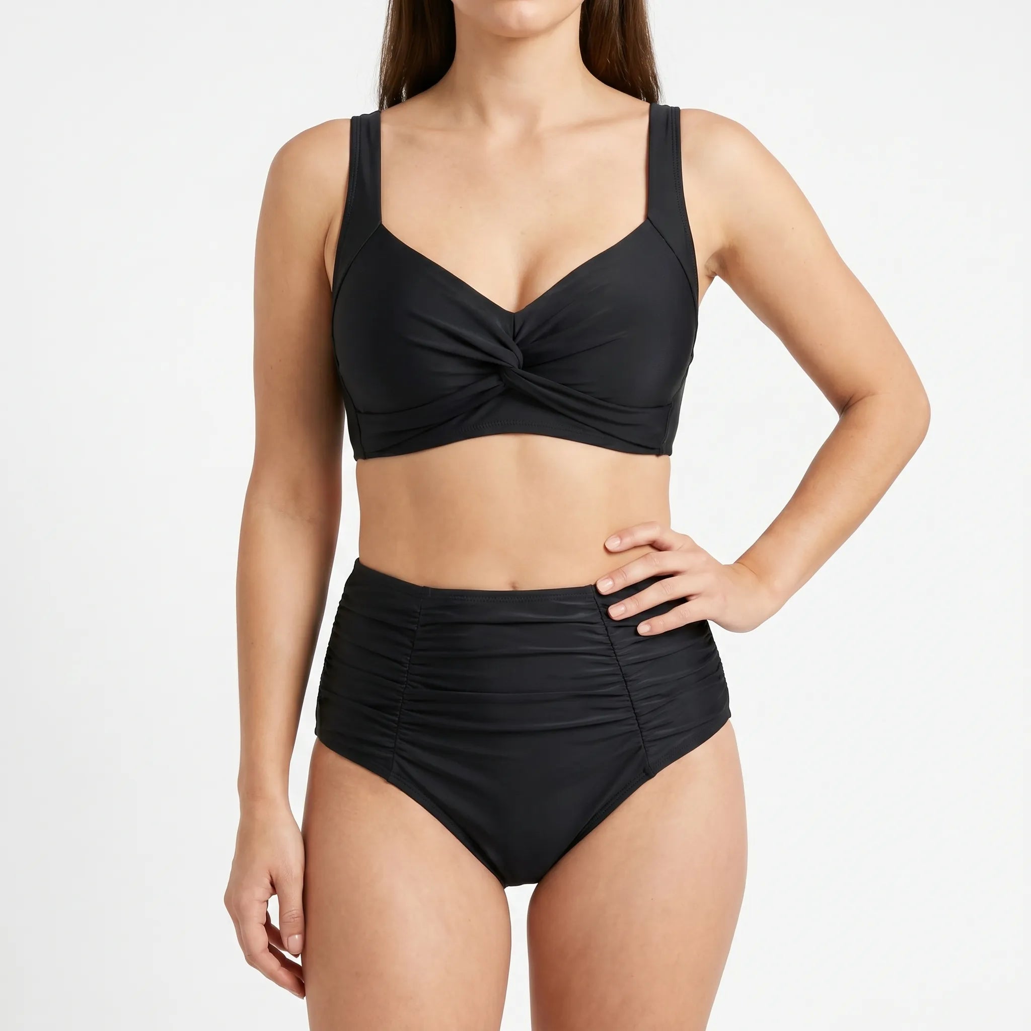 Dwuczęściowe Bikini Z Wysokim Stanem - Wypoczynek Na Plaży 