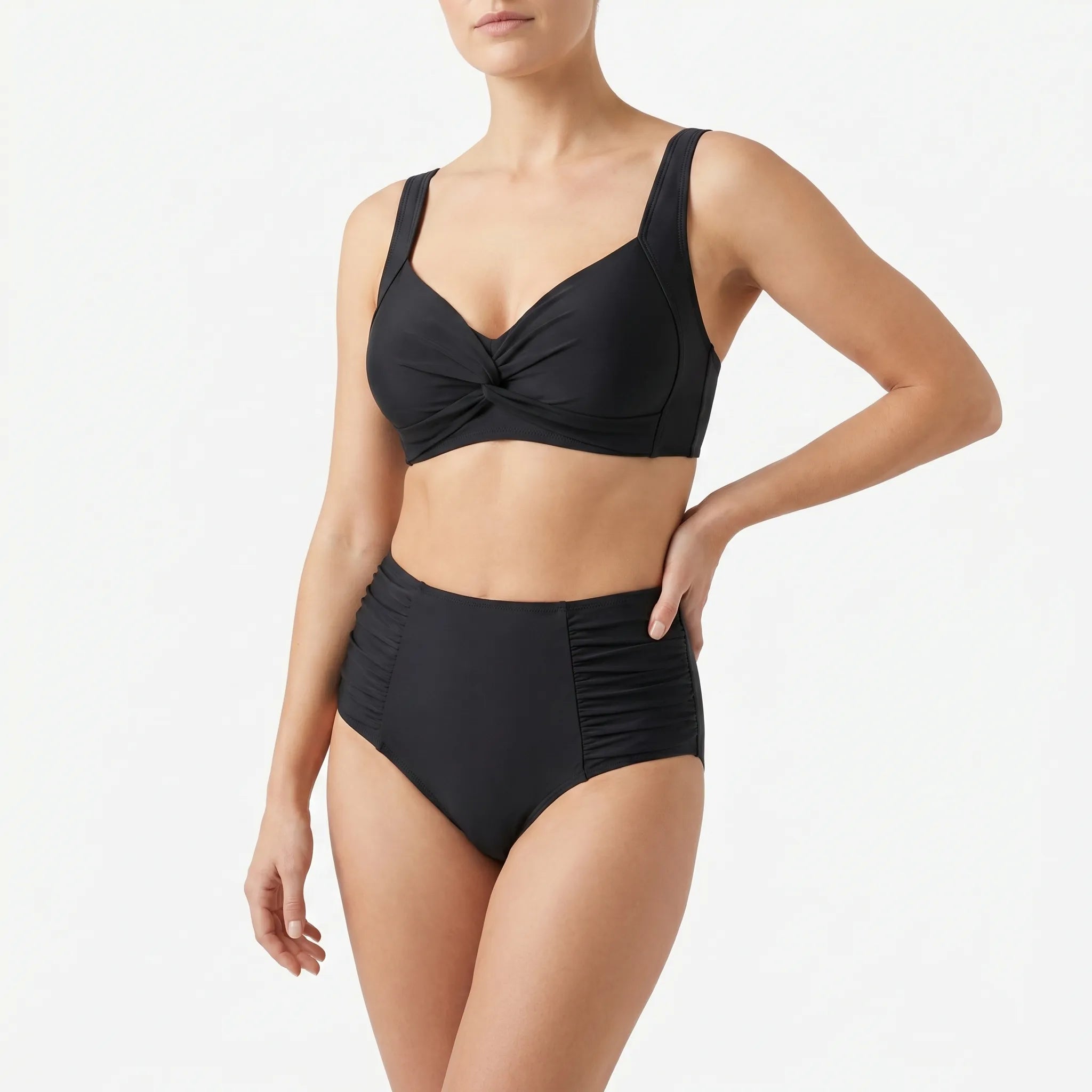Dwuczęściowe Bikini Z Wysokim Stanem - Wypoczynek Na Plaży 