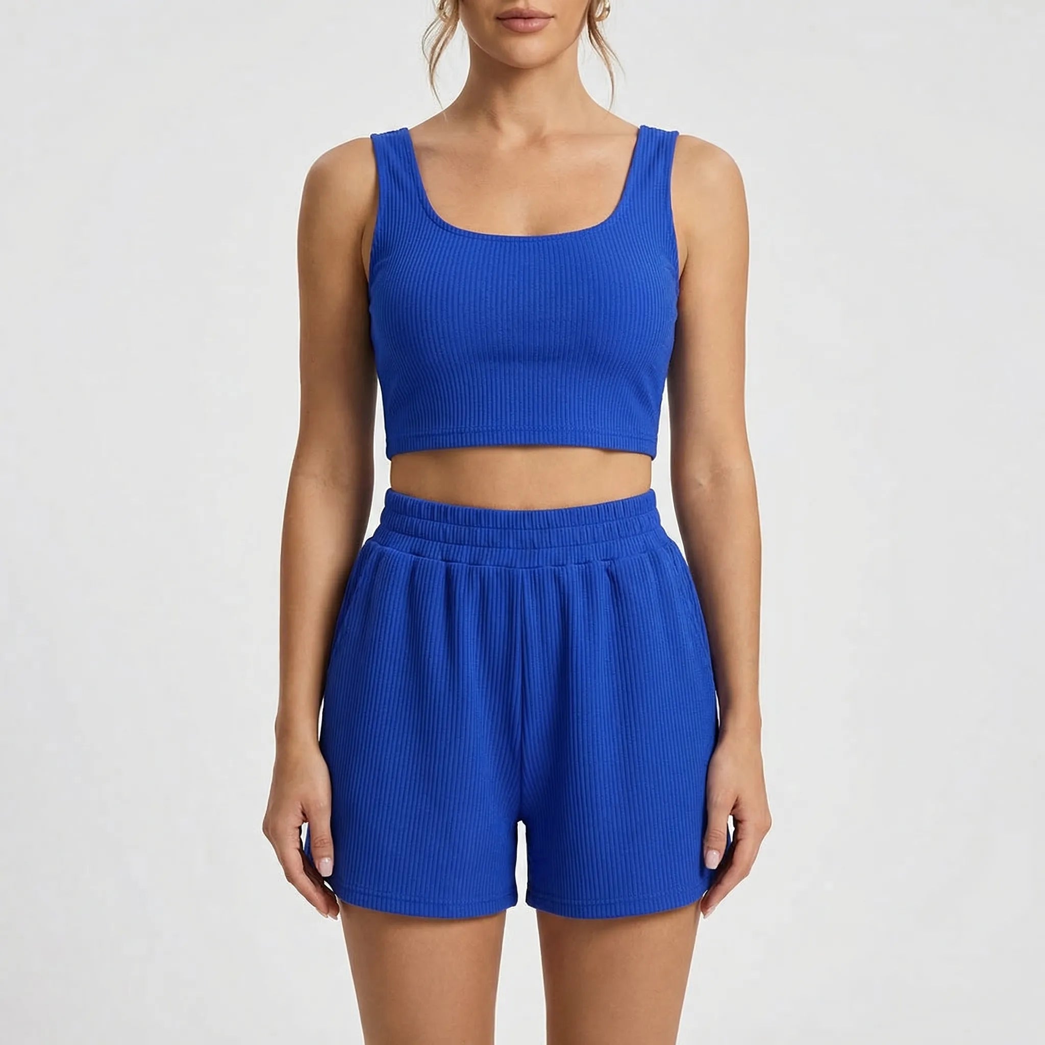 Dwuczęściowy Komplet Top I Szorty - Codzienny Letni Strój 