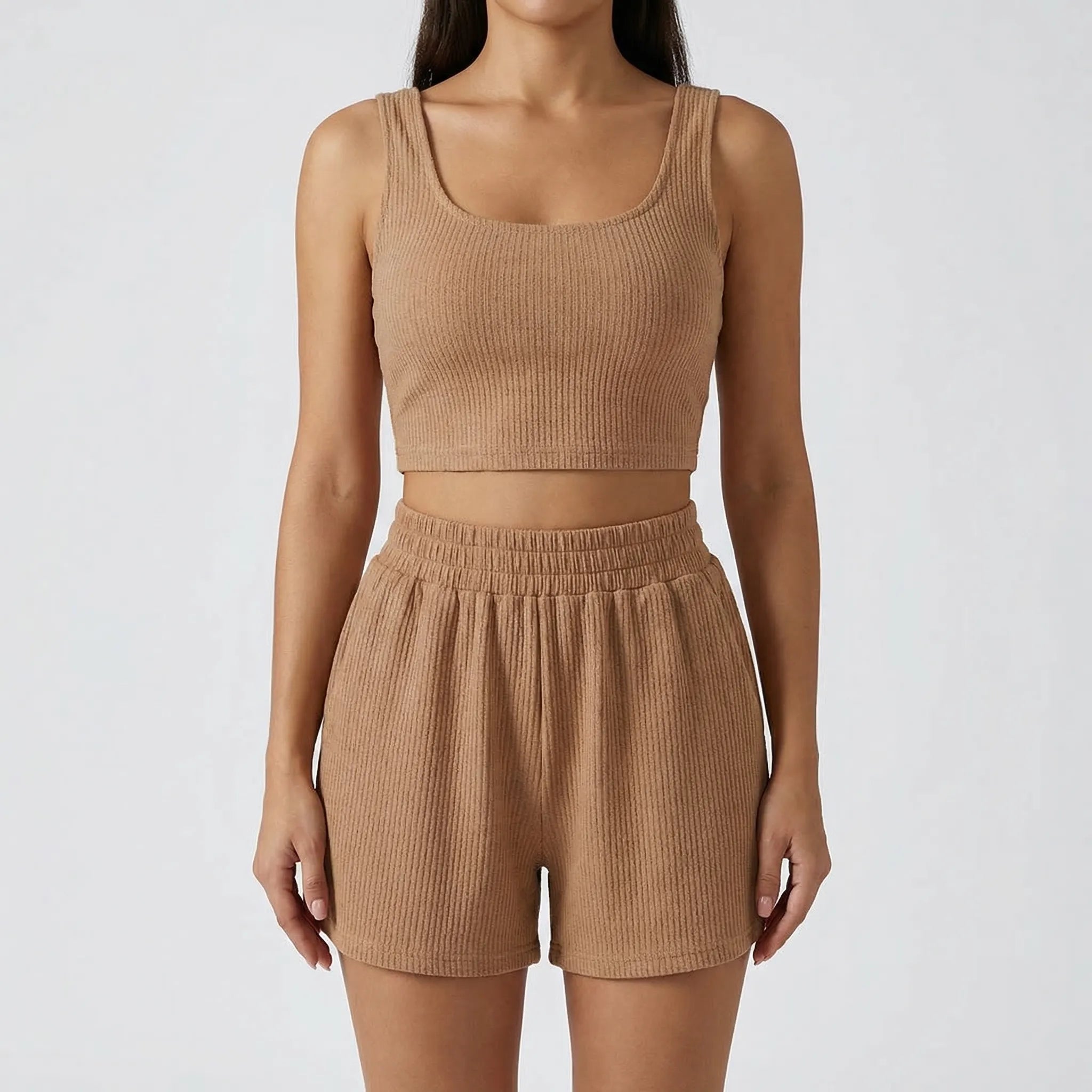 Dwuczęściowy Komplet Top I Szorty - Codzienny Letni Strój 