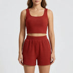 Dwuczęściowy Komplet Top I Szorty - Codzienny Letni Strój 