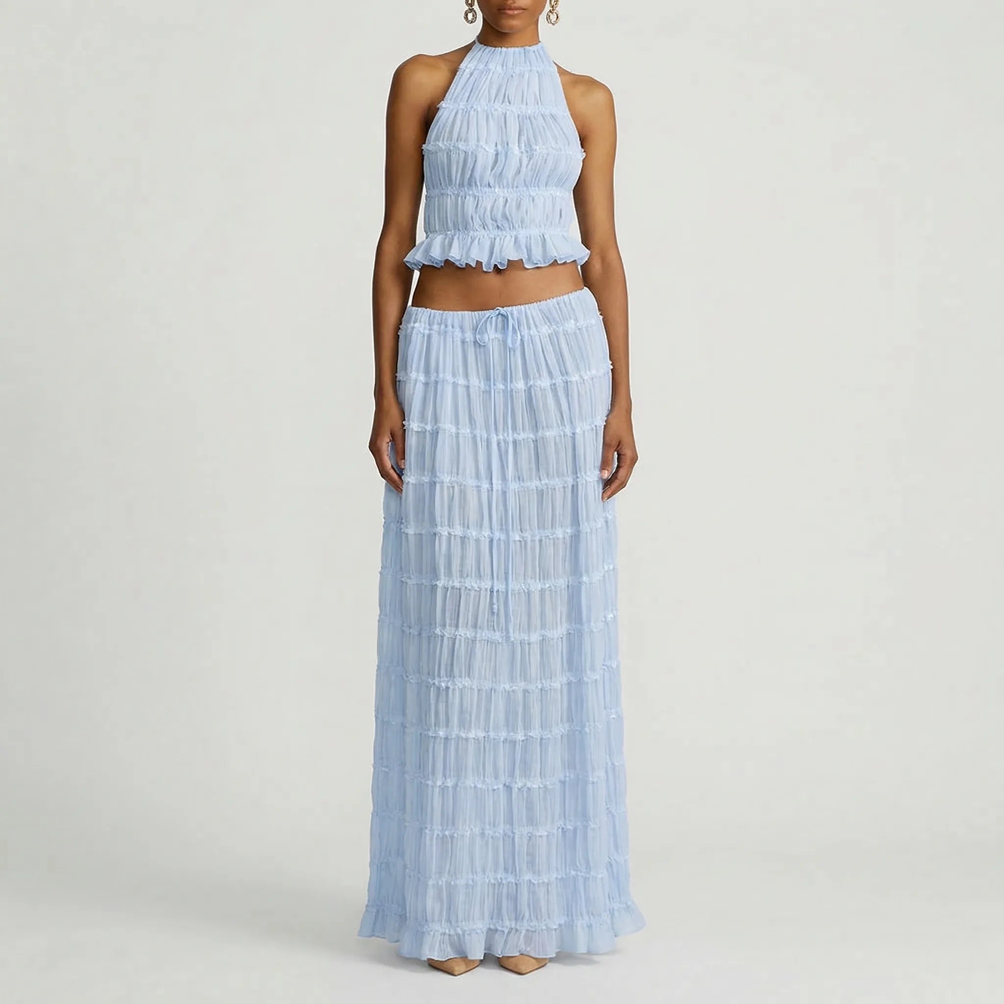 Dwuczęściowy Zestaw Z Długą Spódnicą - Letnie Wyjścia I Spacery 