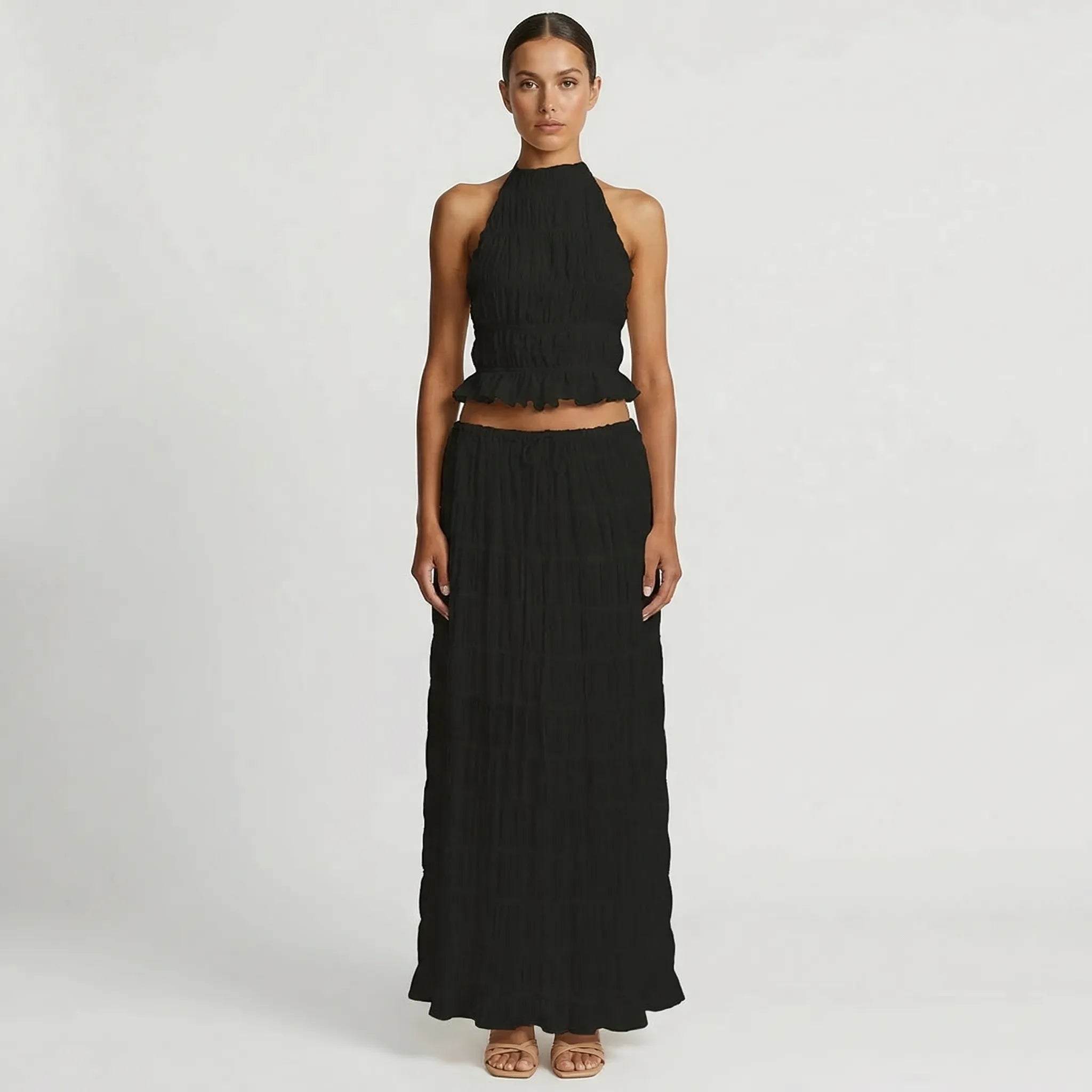 Dwuczęściowy Zestaw Z Długą Spódnicą - Letnie Wyjścia I Spacery 