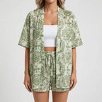 Dwuczęściowy Zestaw Z Kwiatowym Nadrukiem - Letnie Wyjścia Na Miasto 