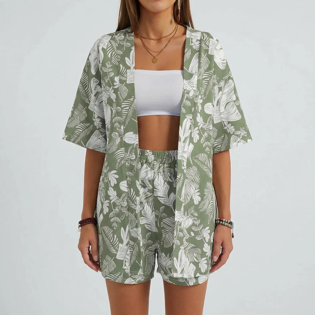 Dwuczęściowy Zestaw Z Kwiatowym Nadrukiem - Letnie Wyjścia Na Miasto 