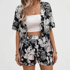 Dwuczęściowy Zestaw Z Kwiatowym Nadrukiem - Letnie Wyjścia Na Miasto 