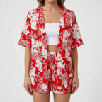 Dwuczęściowy Zestaw Z Kwiatowym Nadrukiem - Letnie Wyjścia Na Miasto 