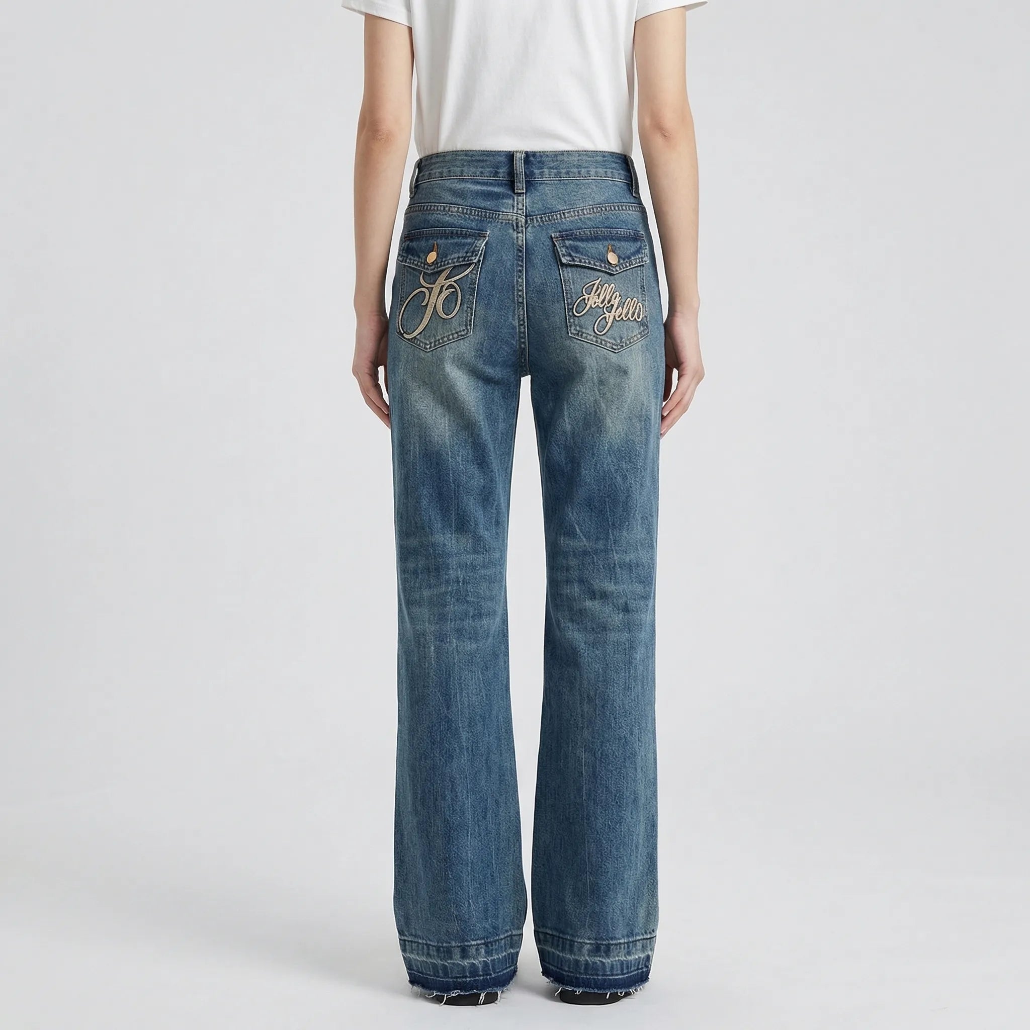 Dzwony Z Niskim Stanem I Haftem - Casualowe Stylizacje Jesienne 