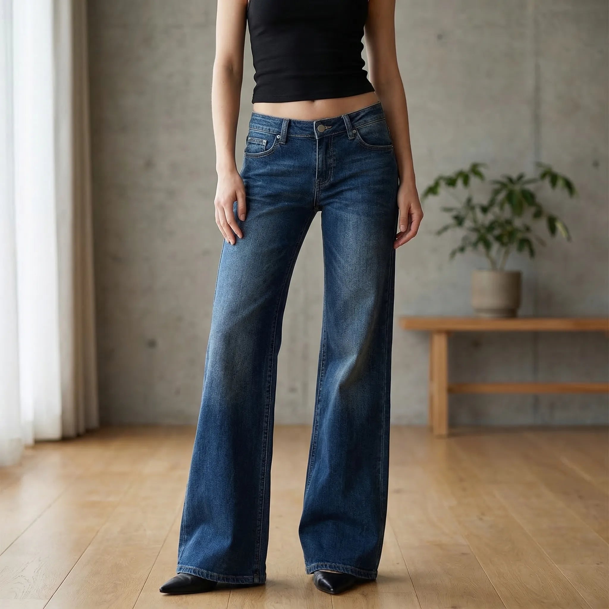 Dzwony Z Niskim Stanem W Stylu Y2K - Codzienny Miejski Styl 