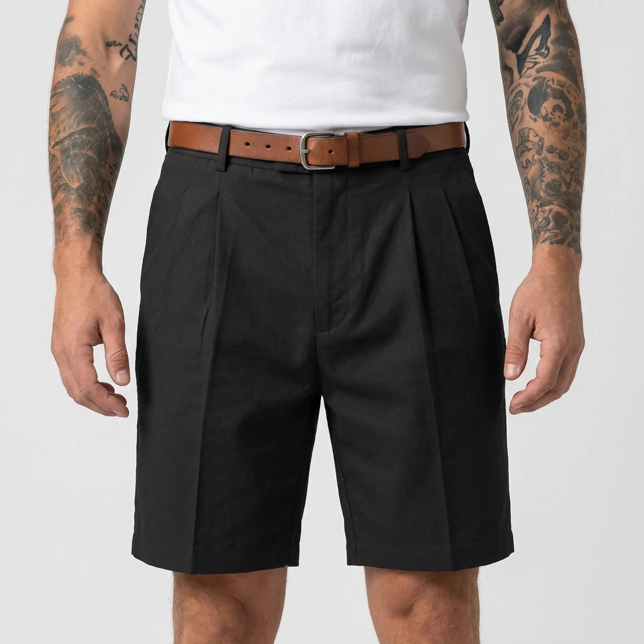 Eleganckie Szorty Męskie Z Zakładkami - Codzienny Strój Letni 