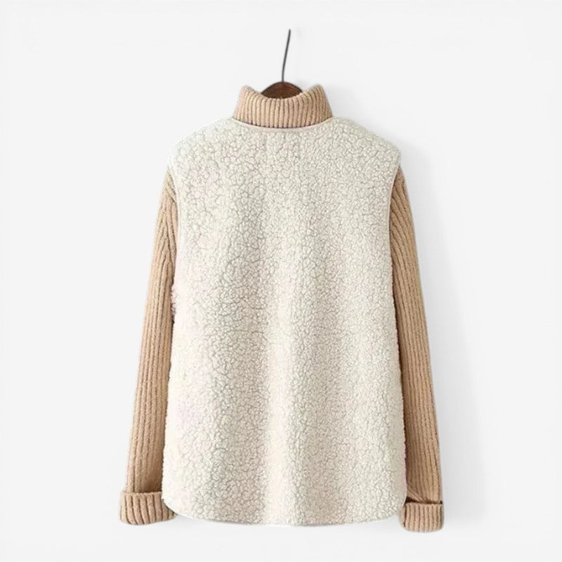 Kornelia – Dámská casual vesta s knoflíky, stojáčkem a kapsami