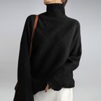 Isabella – Damski Sweter Casual w Kratę z Golfem Wygodny i Stylowy