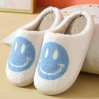 Livia – Women's Slippers with Embroidered Smile and Soft Fur