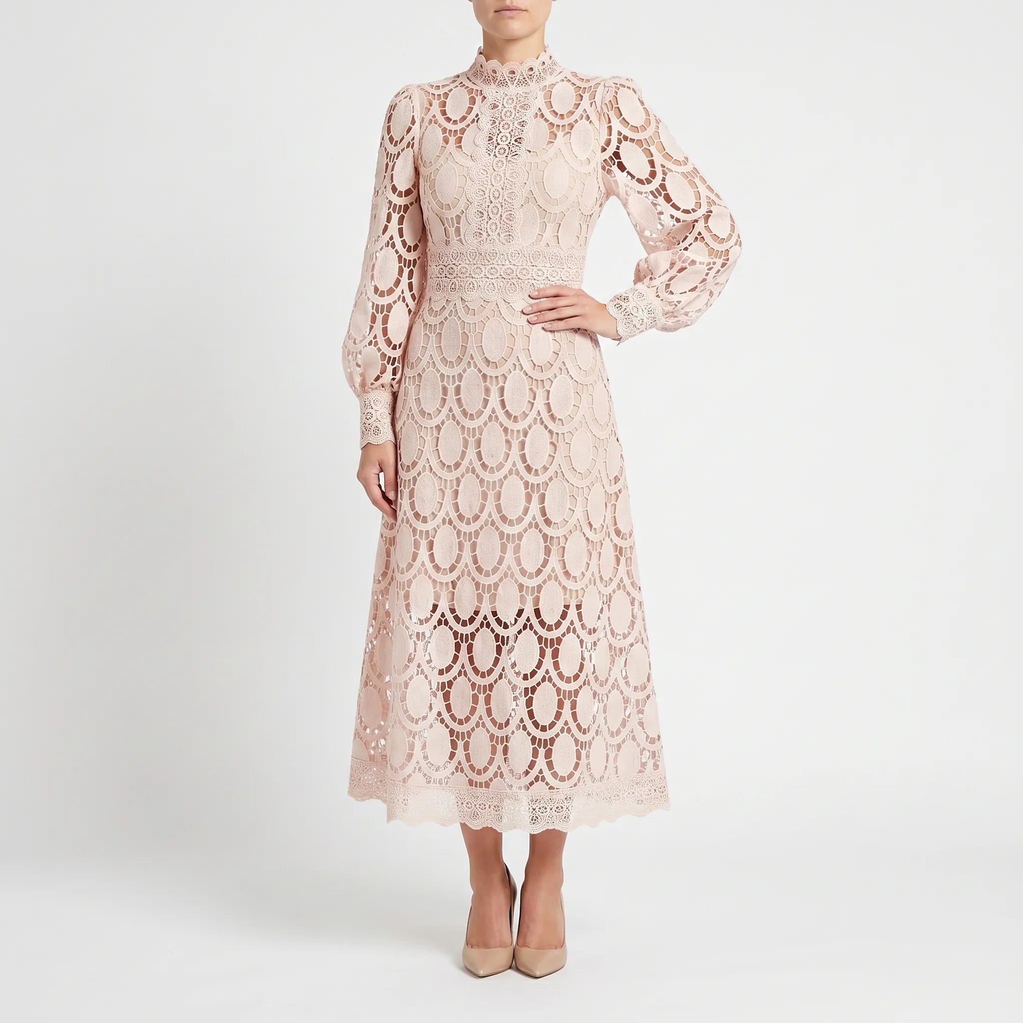 Koronkowa Sukienka Midi - Eleganckie Przyjęcia 