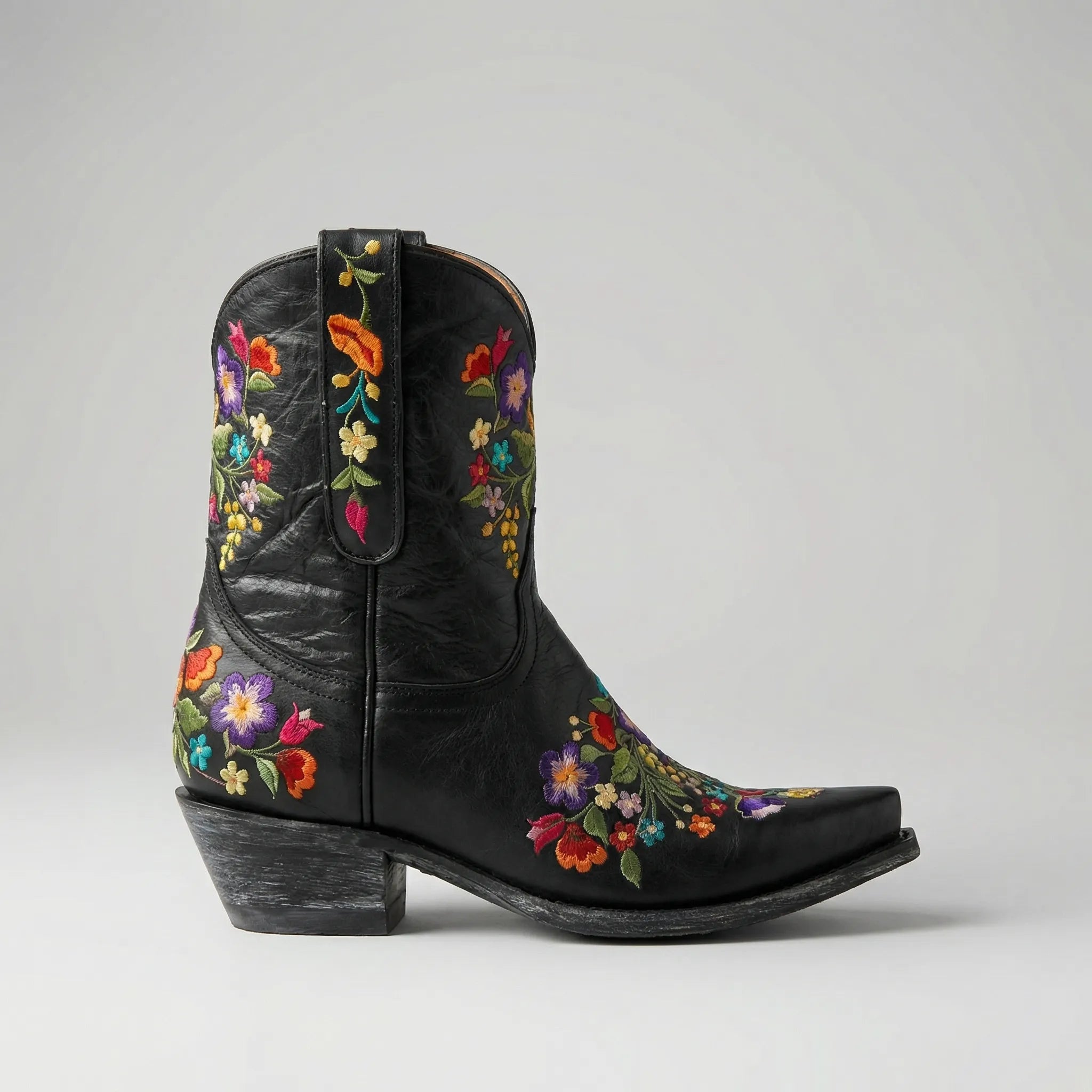 Kowbojskie Botki Z Kwiatowym Wzorem - Stylizacje Na Co Dzień 