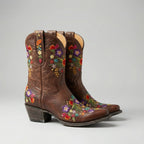 Kowbojskie Botki Z Kwiatowym Wzorem - Stylizacje Na Co Dzień 
