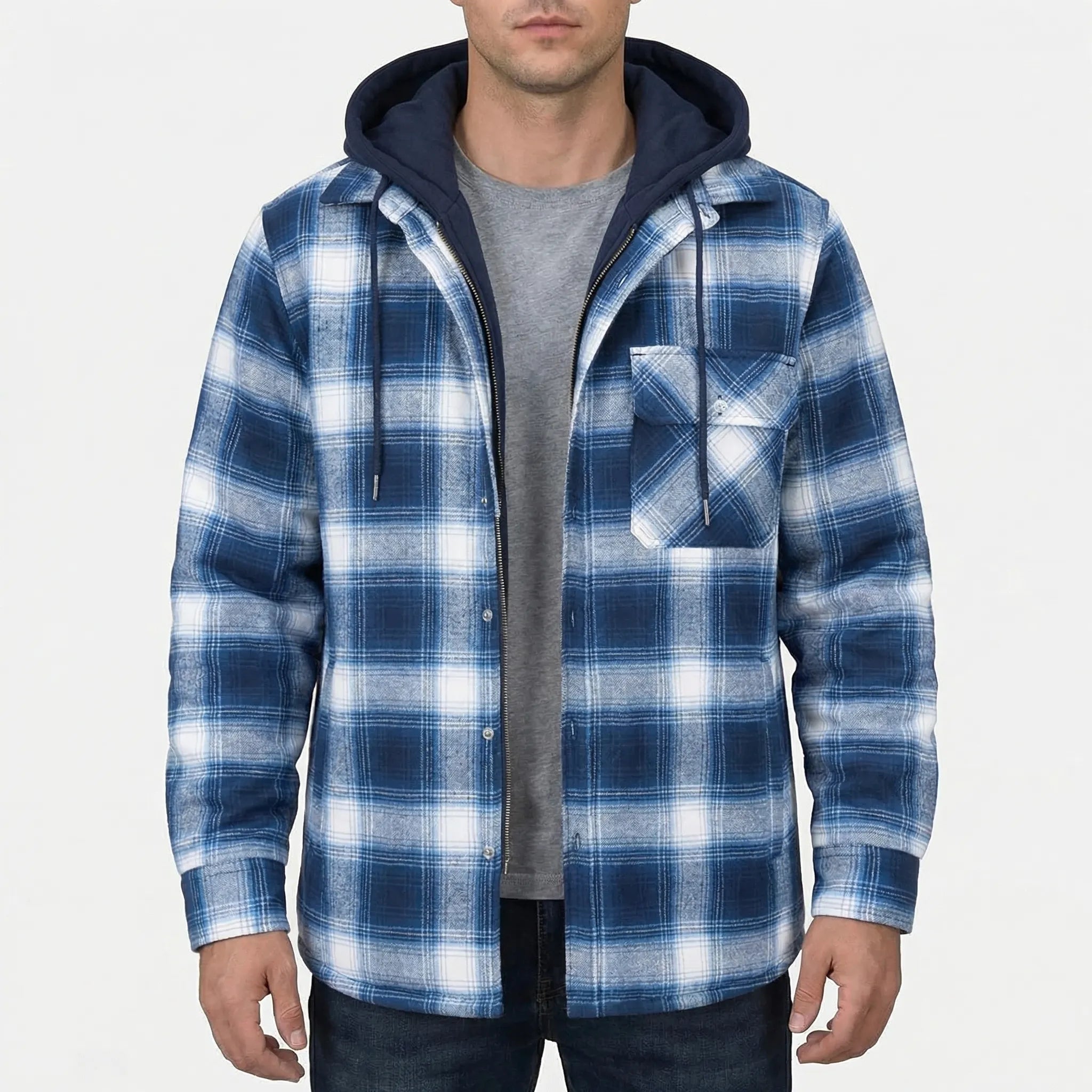 Krata Koszulowa Kurtka Z Kapturem - Codzienny Casual Look 