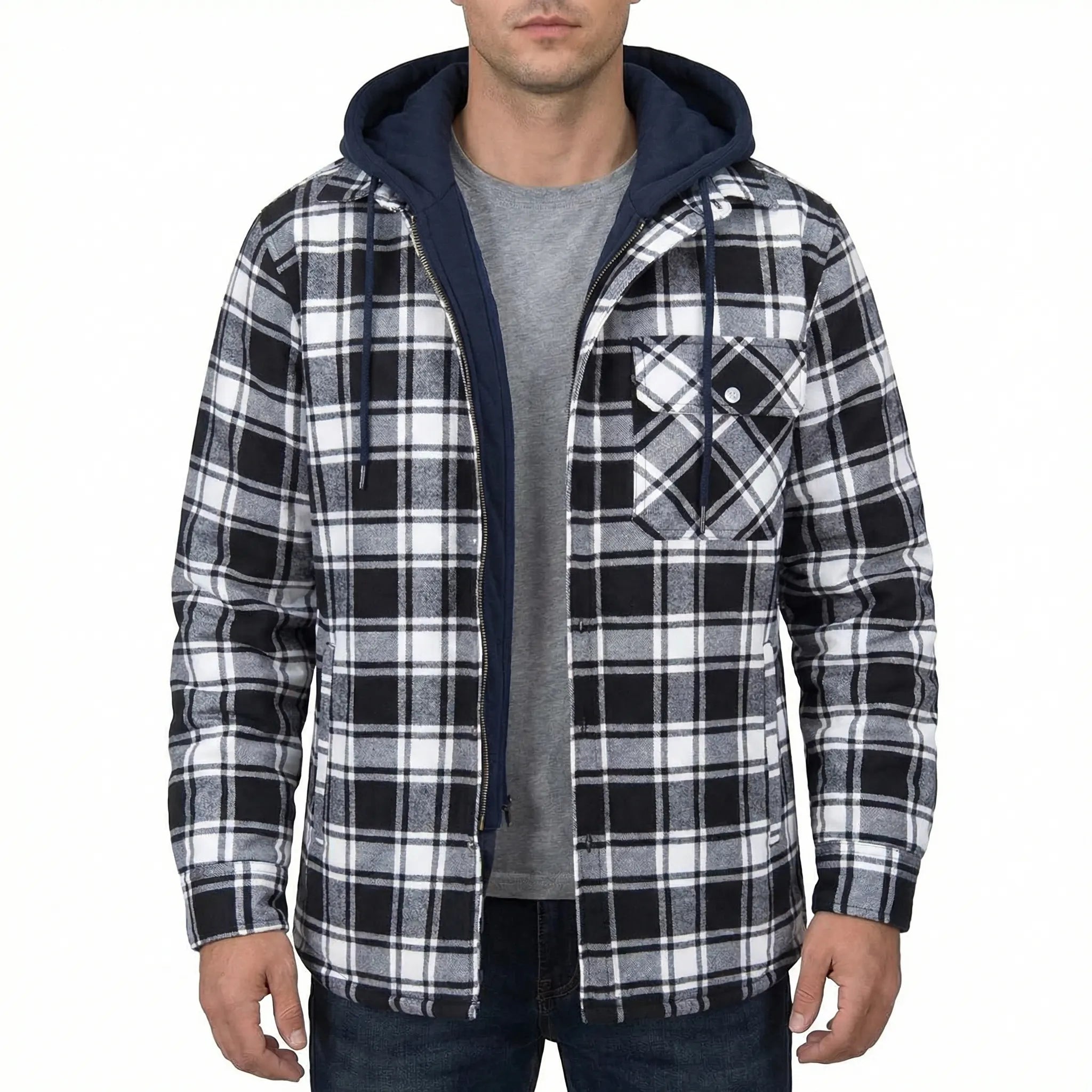 Krata Koszulowa Kurtka Z Kapturem - Codzienny Casual Look 