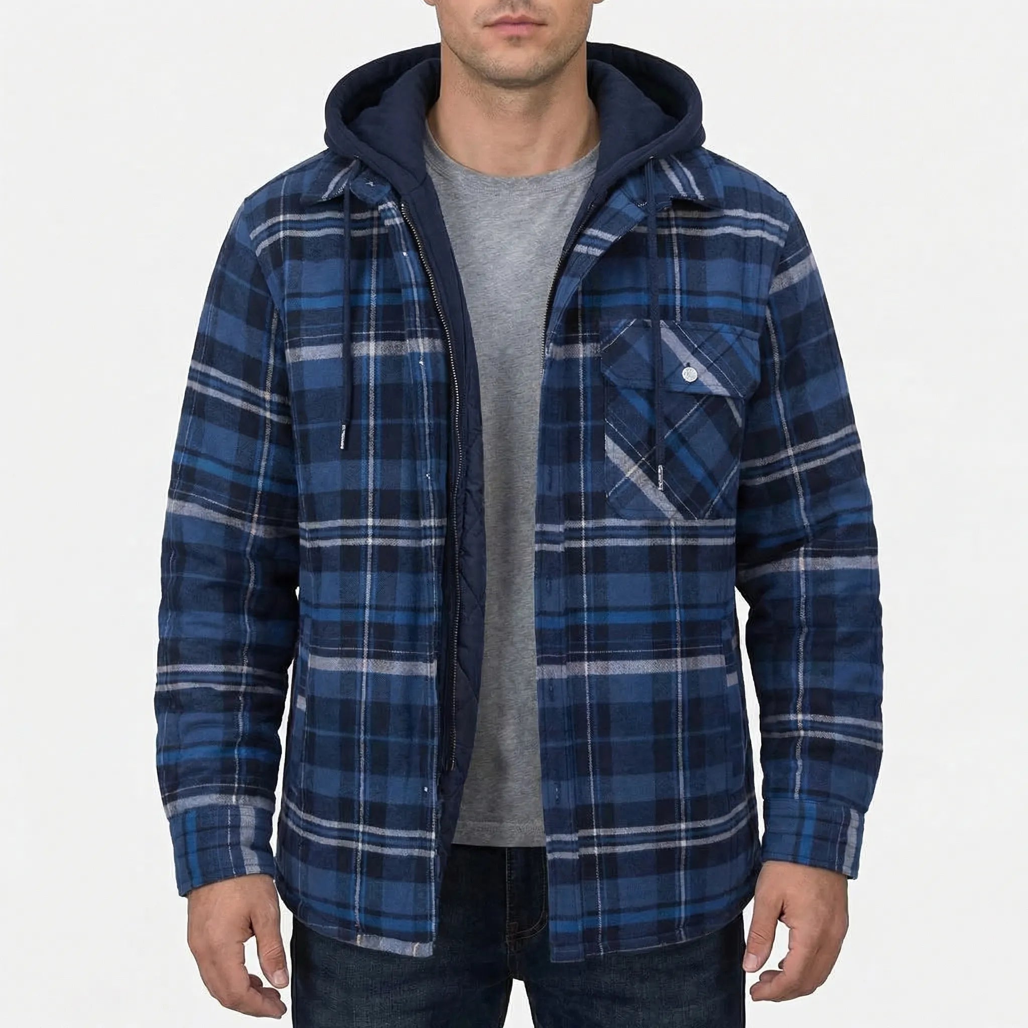 Krata Koszulowa Kurtka Z Kapturem - Codzienny Casual Look 