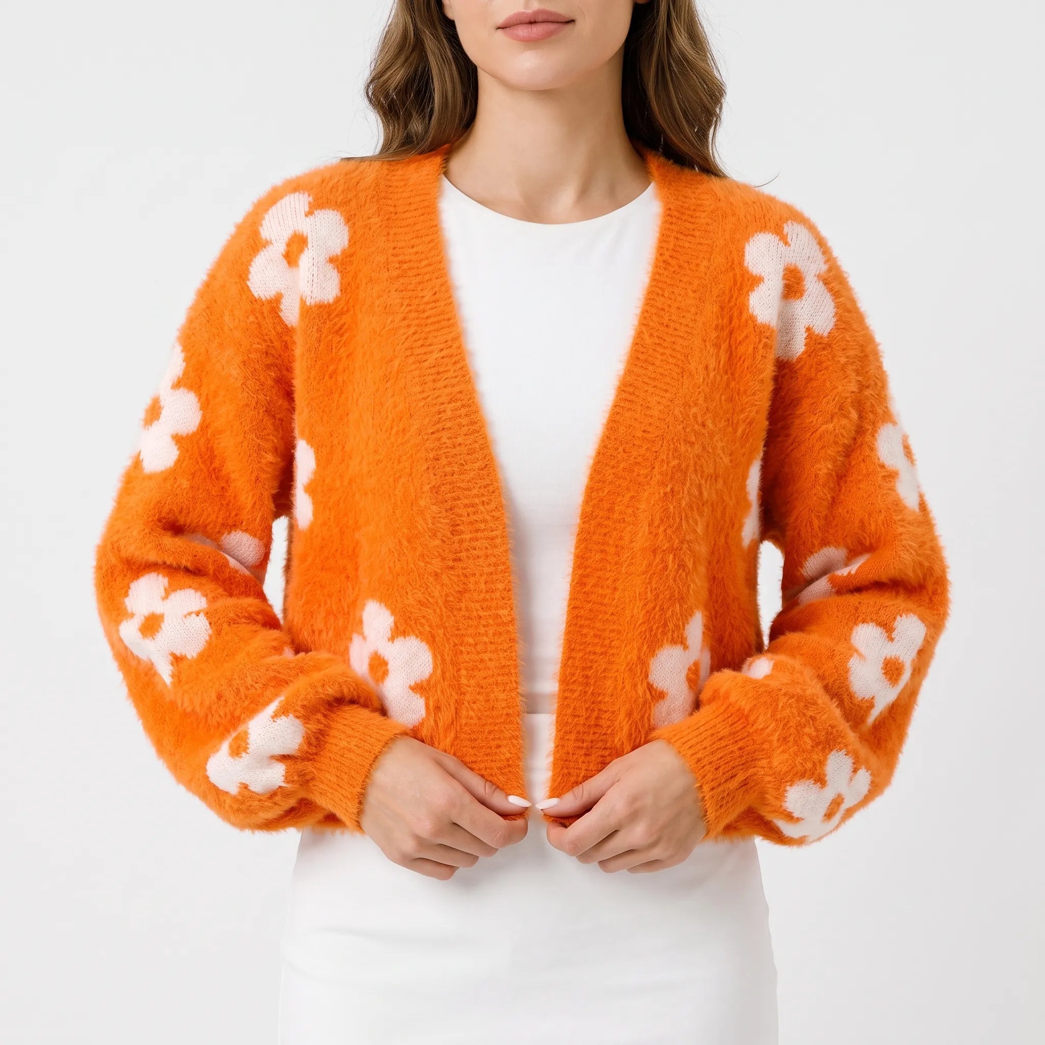 Krótki Różowy Sweter Kardigan - Codzienne Wyjścia 