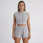 Krótki Top Z Kapturem I Szorty - Codzienny Relaks W Domu 