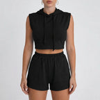 Krótki Top Z Kapturem I Szorty - Codzienny Relaks W Domu 