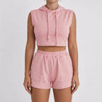 Krótki Top Z Kapturem I Szorty - Codzienny Relaks W Domu 