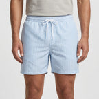 Krótkie Spodenki Kąpielowe W Paski - Surfowanie Na Falach 