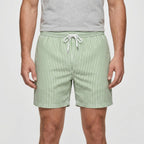 Krótkie Spodenki Kąpielowe W Paski - Surfowanie Na Falach 