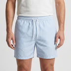 Krótkie Spodenki Kąpielowe W Paski - Surfowanie Na Falach 