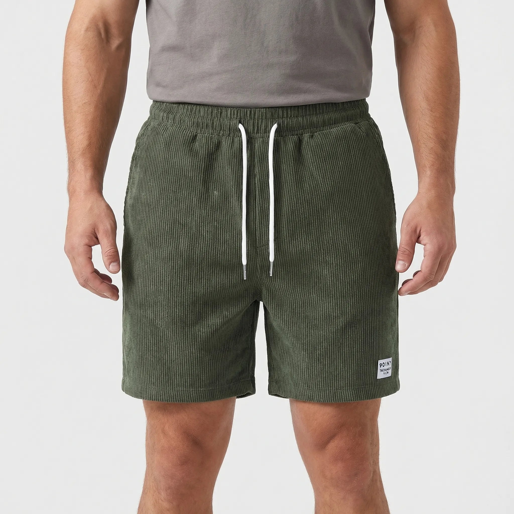 Krótkie Spodenki Męskie Z Ozdobną Naszywką - Codzienny Wypoczynek Na Świeżym Powietrzu 