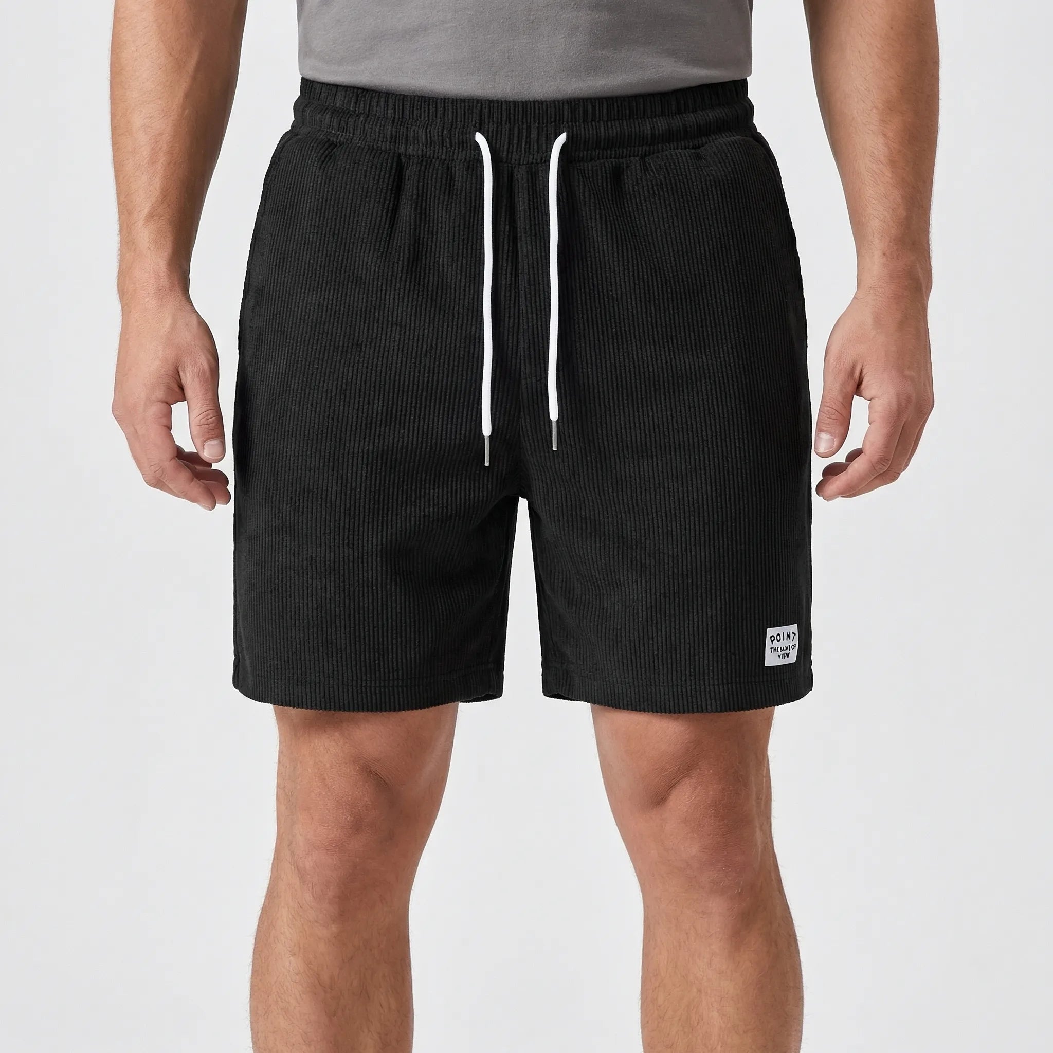 Krótkie Spodenki Męskie Z Ozdobną Naszywką - Codzienny Wypoczynek Na Świeżym Powietrzu 